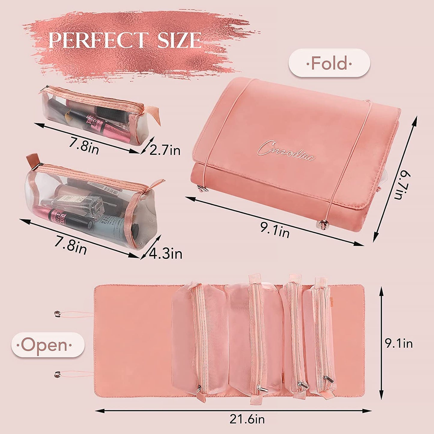 4-in-1 Multi-Functional Folding Makeup and Toiletry Pouch